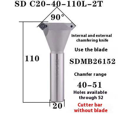 6037 45 degree inside and outside positive and negative chamfering cutter CNC rounding chamfering cutter SD SPK upper and lower bore reverse pull chamfering cutter bar Shandong Denso Pricision Tools Co.,Ltd.